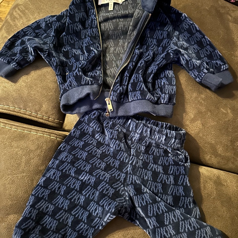 Dior Kids Navy Monogram Zip Hoodie and Joggers Set